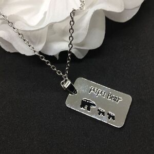Papa Bear 2 cubs necklace